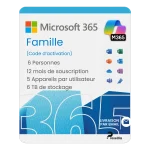 Microsoft 365 Famille (6 utilisateurs, 6To) 1 an