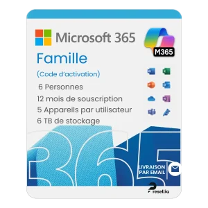Microsoft 365 Famille (6 utilisateurs, 6To) 1 an