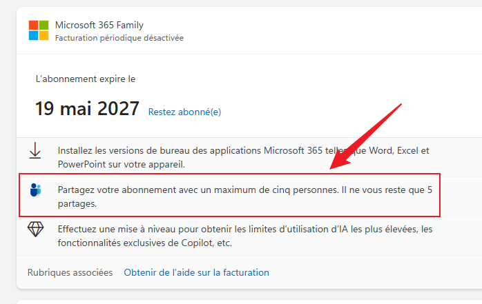Partager l'abonnement