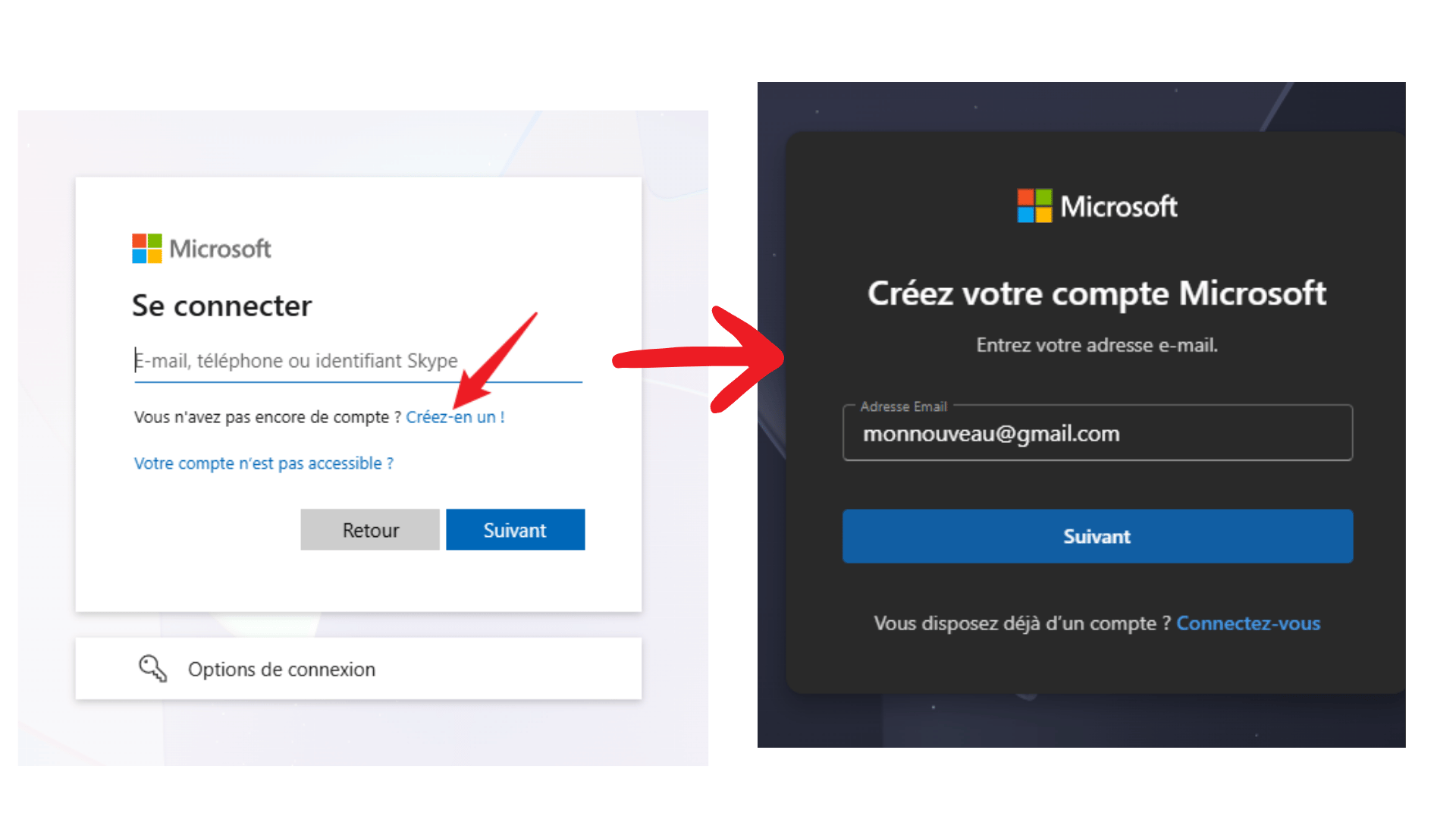 Créer un compte Microsoft