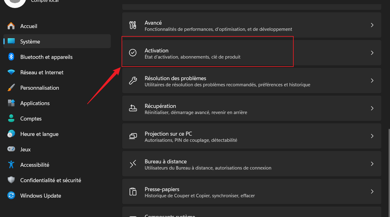Accéder aux paramètres d activation dans Windows 10 et 11