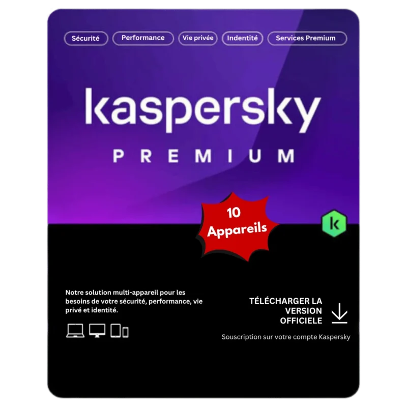 Kaspersky Premium 10 appareils Presellia