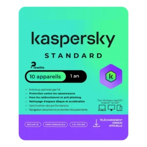 Kaspersky Standard 10 appareils 1 an Presellia